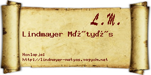 Lindmayer Mátyás névjegykártya