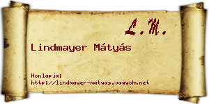 Lindmayer Mátyás névjegykártya